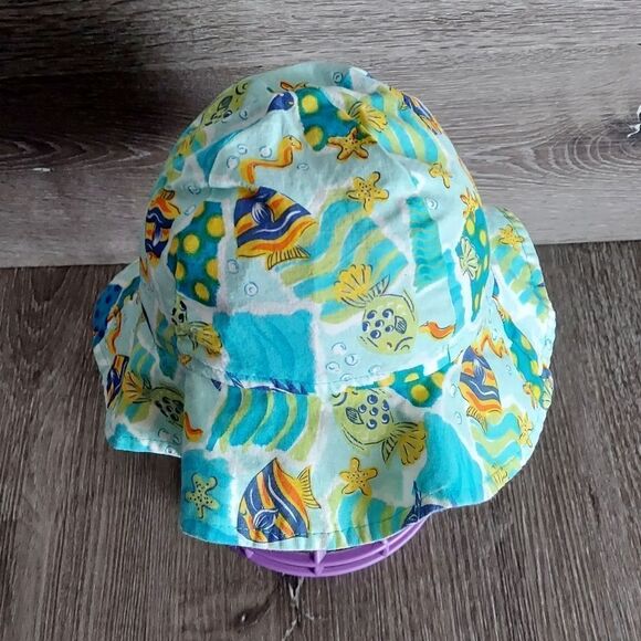 Vintage REI Fish Print Sun Hat 0-12 Months - Picture 2 of 7